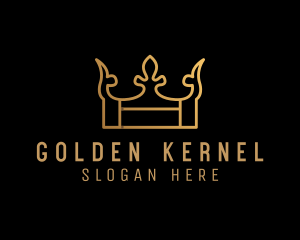 Gradient Golden Crown logo design