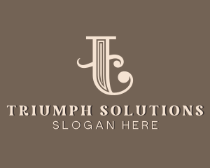 Upscale Luxury Boutique Letter T logo design