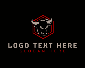 Hexagon Bull Cattle logo