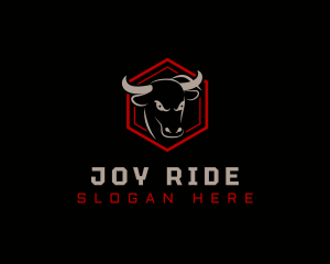 Hexagon Bull Cattle logo design