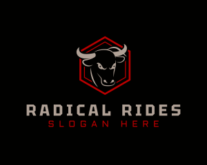 Hexagon Bull Cattle logo design