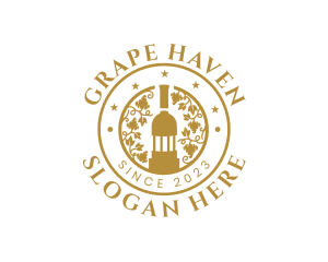 Organic Wine Bottle Vineyard logo