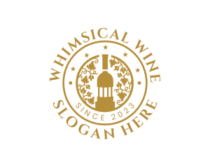 Organic Wine Bottle Vineyard logo design