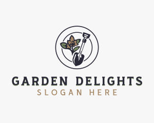 Shovel Flower Landscaping logo design