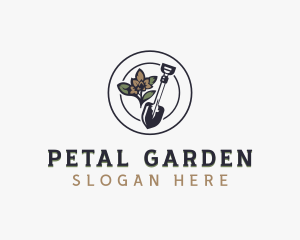 Shovel Flower Landscaping logo design