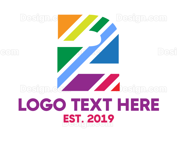 Colorful Stripe Number 2 Logo