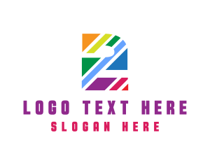 Colorful Stripe Number 2  Logo