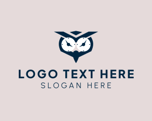 Clock Owl Bird logo