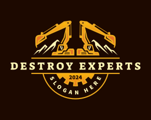 Mountain Excavator Digger logo design