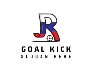 Letter R Soccer logo