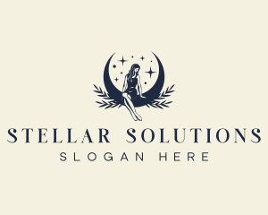 Celestial Moon Woman logo design