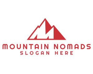 Red Mountains Letter M logo design