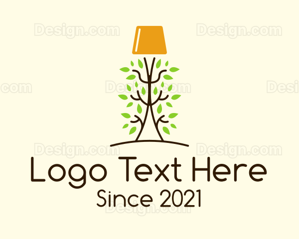 Lamp Leaf Plant Logo