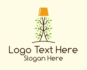 Lamp Leaf Plant Logo