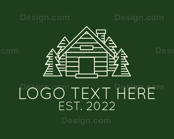 Cabin House Pine Tree Logo