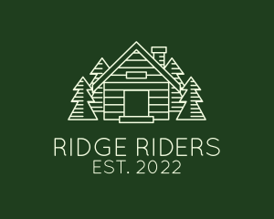 Cabin House Pine Tree  logo design