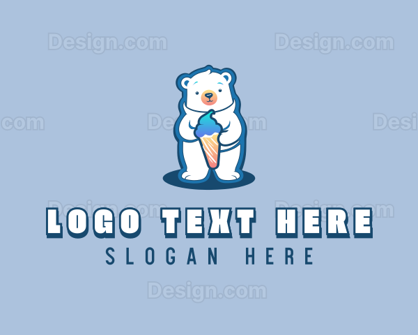 Sundae Dessert Polar Bear Logo