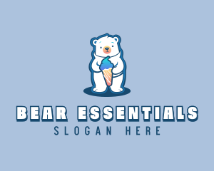 Sundae Dessert Polar Bear logo design