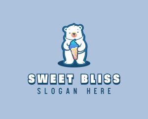 Sundae Dessert Polar Bear logo design