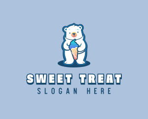 Sundae Dessert Polar Bear logo design