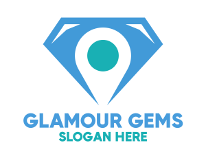 Blue Diamond Location Pin logo design