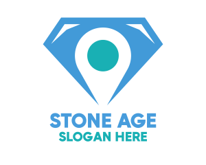 Blue Diamond Location Pin logo design