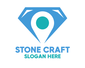 Blue Diamond Location Pin logo design