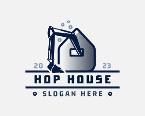 Excavator House Construction logo design