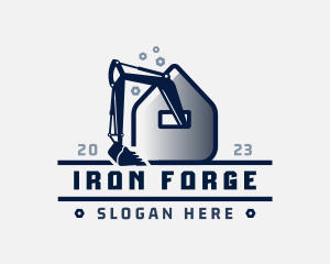 Excavator House Construction logo design