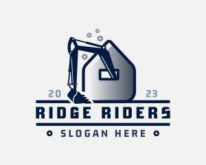 Excavator House Construction logo design