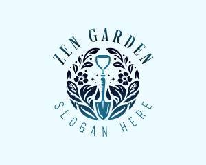 Floral Gardening Shovel logo design