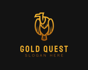 Gold Bird Vulture logo design