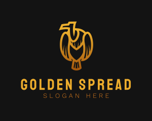 Gold Bird Vulture logo design