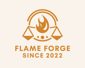 Flame Justice Scale logo design