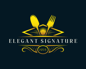 Luxury Dish Restaurant logo design