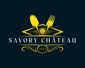 Luxury Dish Restaurant logo design