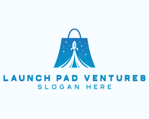 Space Rocket Shopping Bag logo design