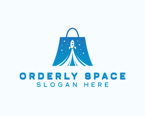 Space Rocket Shopping Bag logo design