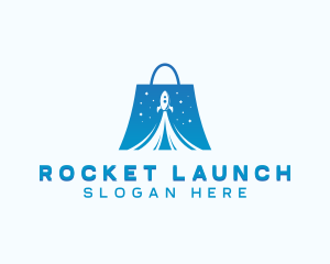 Space Rocket Shopping Bag logo design