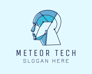 Tech Humanoid Cyborg logo design