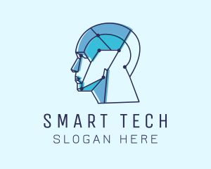 Tech Humanoid Cyborg logo design