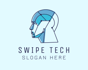 Tech Humanoid Cyborg logo design