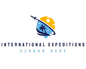 Airplane Island Travel logo design