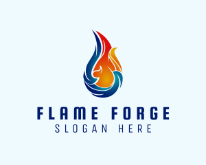 Heating Cooling Fluid logo design