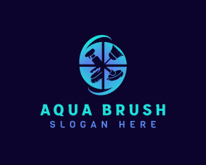 Cleaning Tool Sanitation logo design