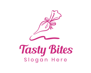 Pink Ribbon Icing Bag logo design