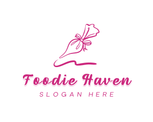 Ribbon Icing Bag logo design