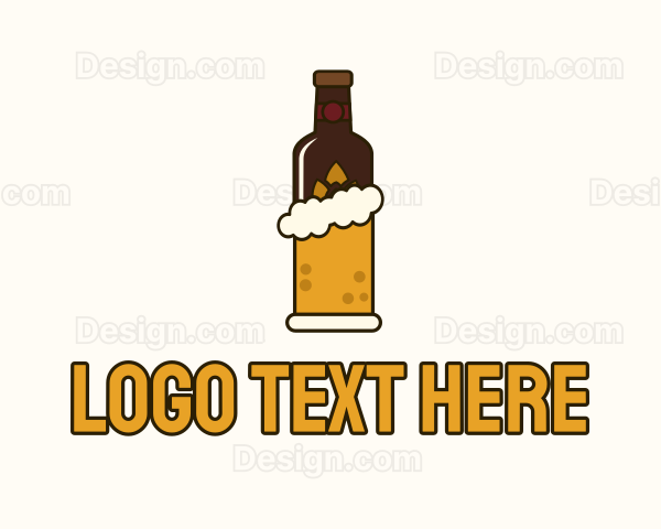 Beer Foam Bottle Logo