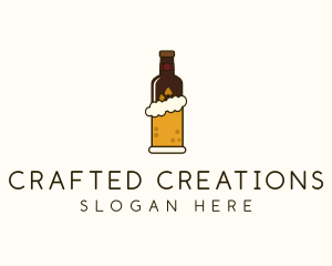 Beer Foam Bottle  logo design