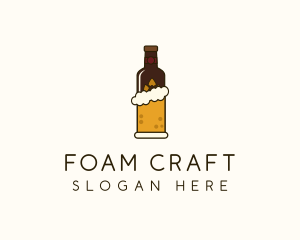 Beer Foam Bottle  logo design